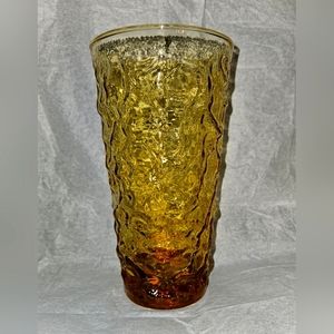 Vintage Anchor Hocking Amber Crinkle Tumbler